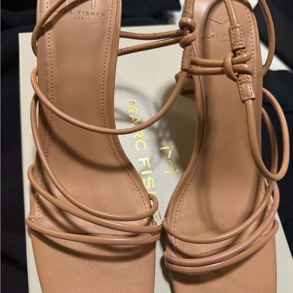 Marc Fisher Nude Strappy Heels
